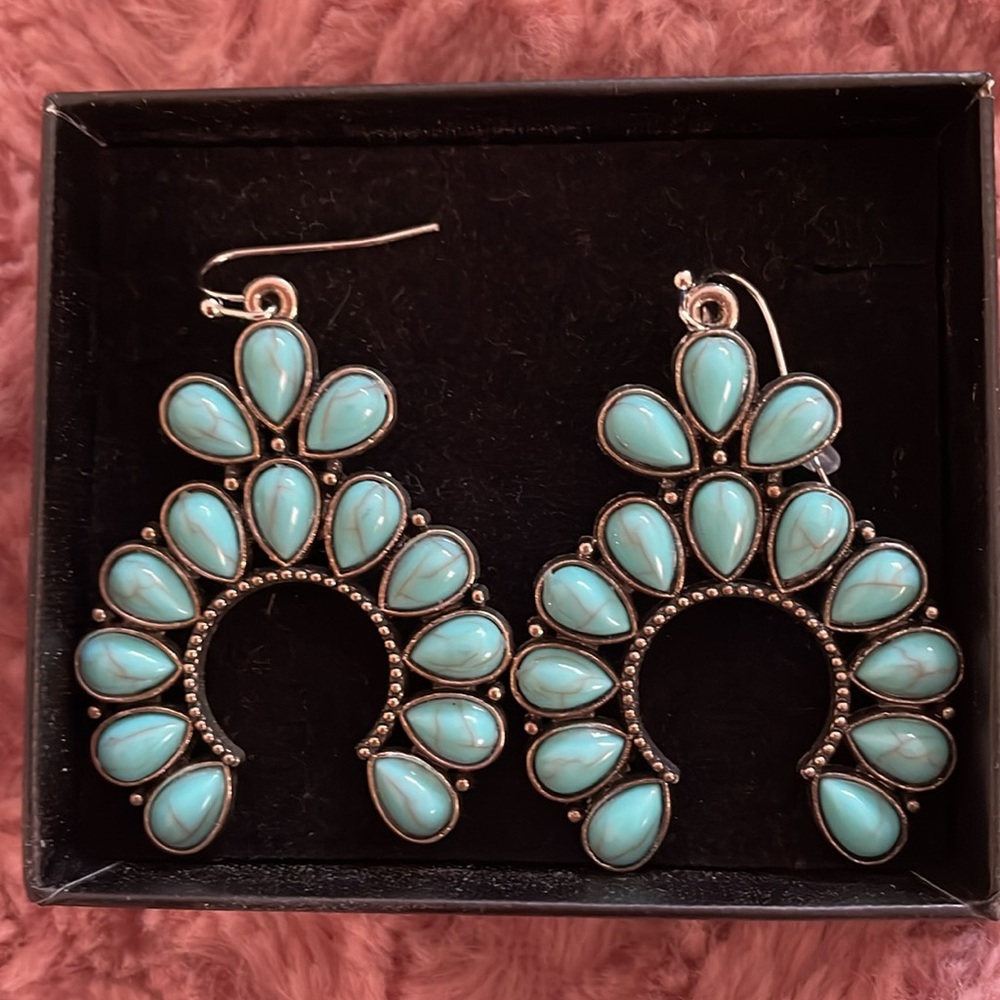 NEW! Turquoise and Silver Earrings.They provide a great pop of color! NWOT